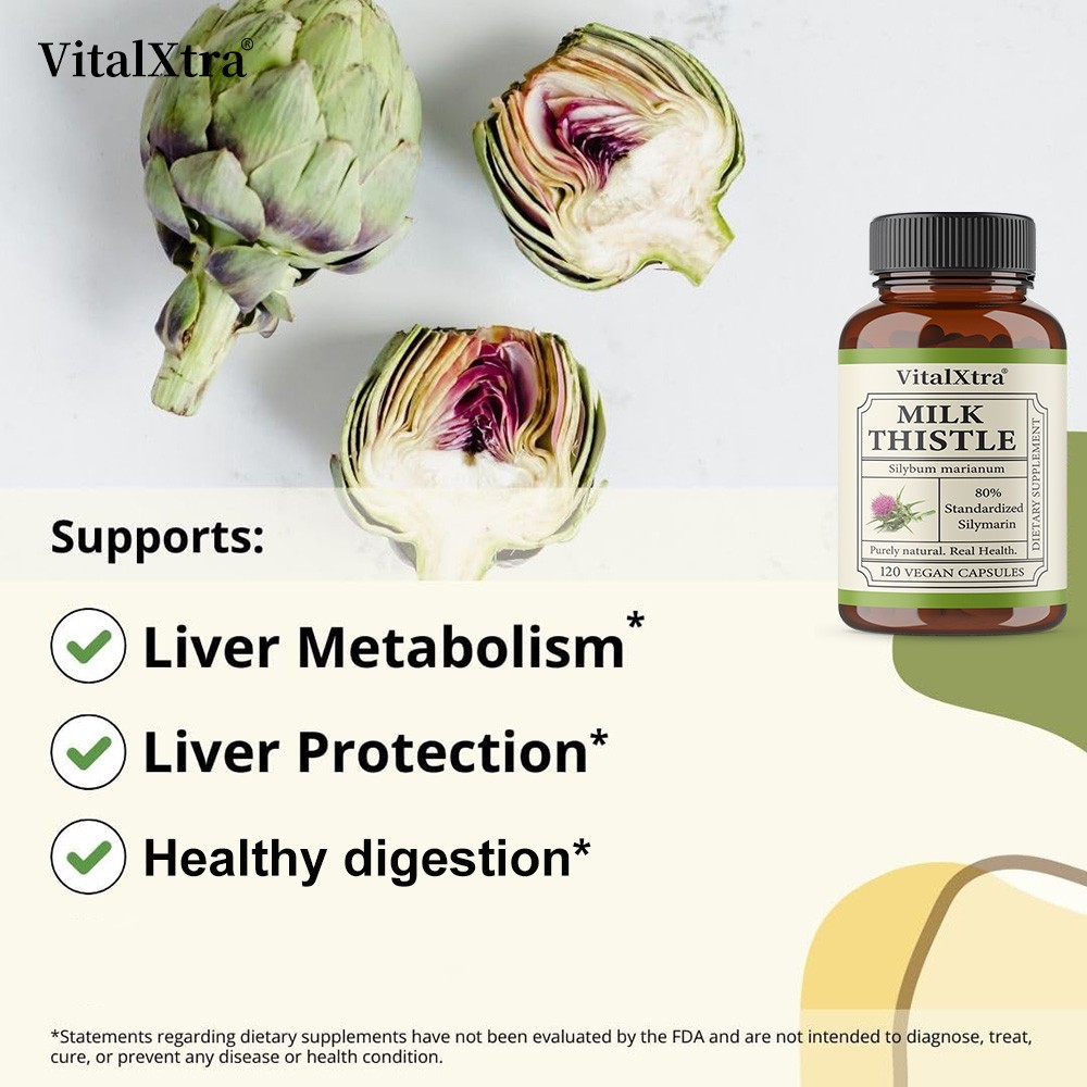 80% Silymarin Milk Thistl – Organic Vegan Capsules 30/60/120 Liver&Immune Health
