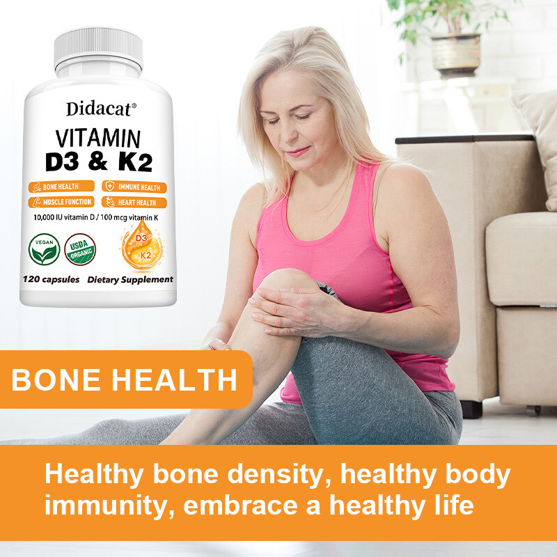 Vitamin K2 (MK7) with D3 10000 IU Supplement, Bone, Heart & Immune Health