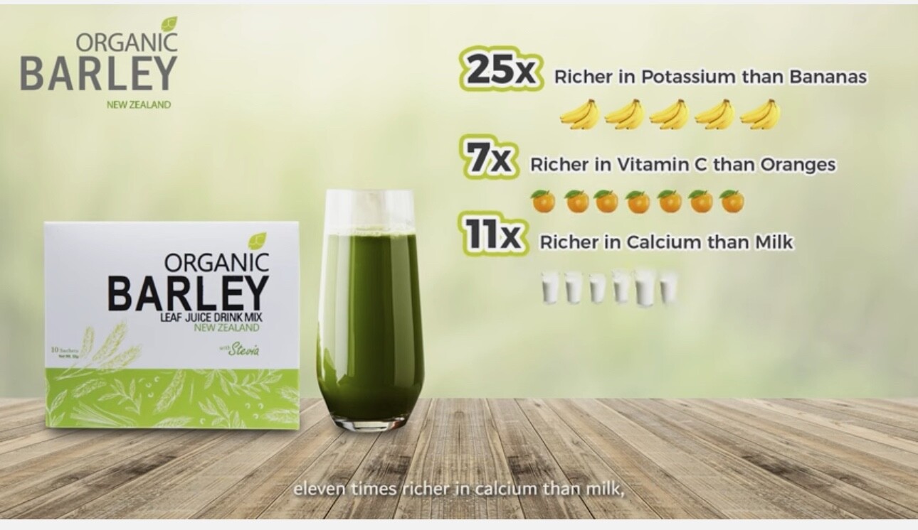 JC pure organic barley power juice with stevia from New Zealand