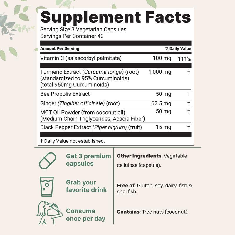 Curcumin with Black Pepper 120 Capsules – Supports Bone and Joint Health HQ