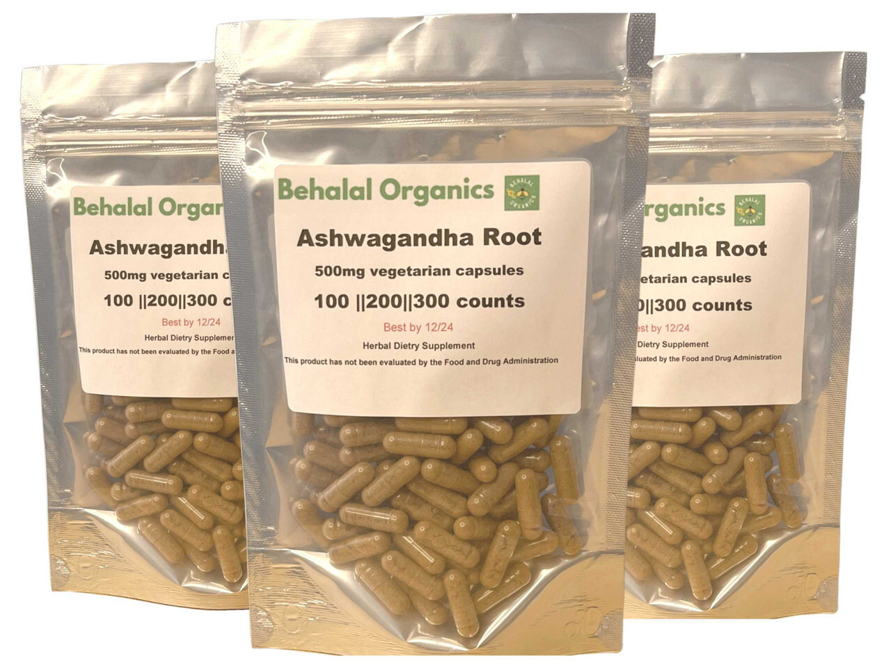 Ashwagandha Quick Release Capsules – High Potency All Natural – Behalal Organics