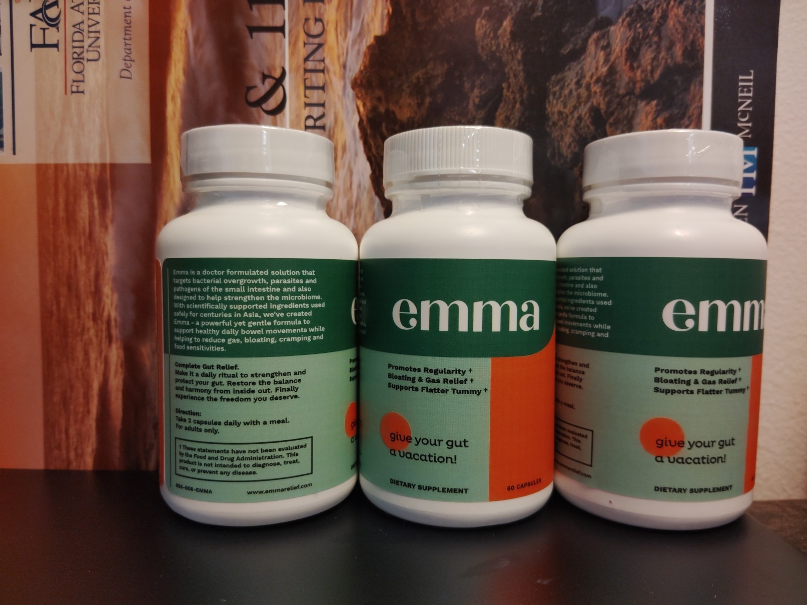 Emma Probiotic, Natural Laxative, Promotes Regularity, Gas & Bloating Relief 3PK