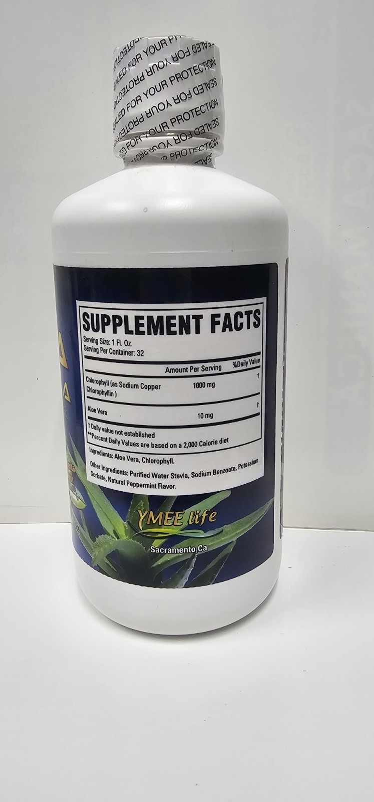 YMEE life Aloe Vera & Chlorophyll Liquid Mint Flavor 32 fl. oz.
