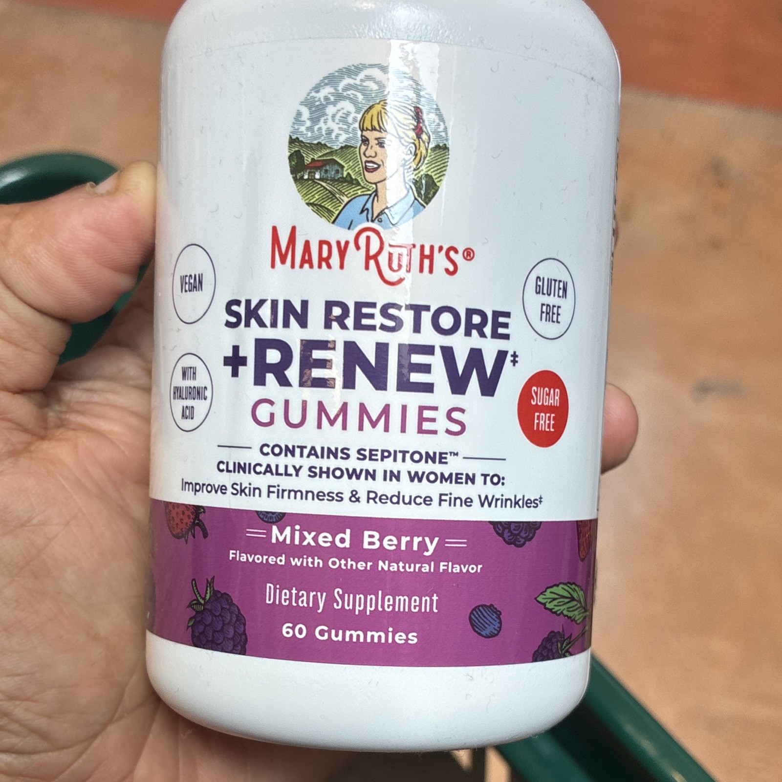 MaryRuth’s Skin Restore + Renew Gummies Mixed Berry Vegan 60ct Gluten-Free