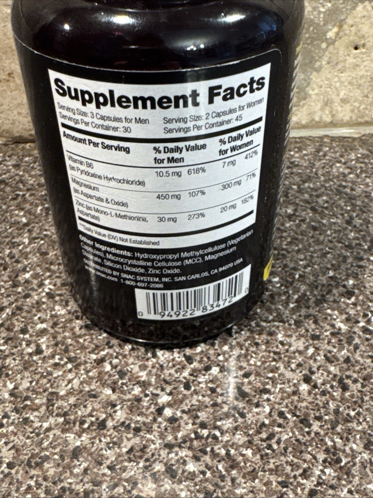 SNAC ZMA Original Recovery & Sleep Supplement 90 Capsules Exp 8/2026 Sealed