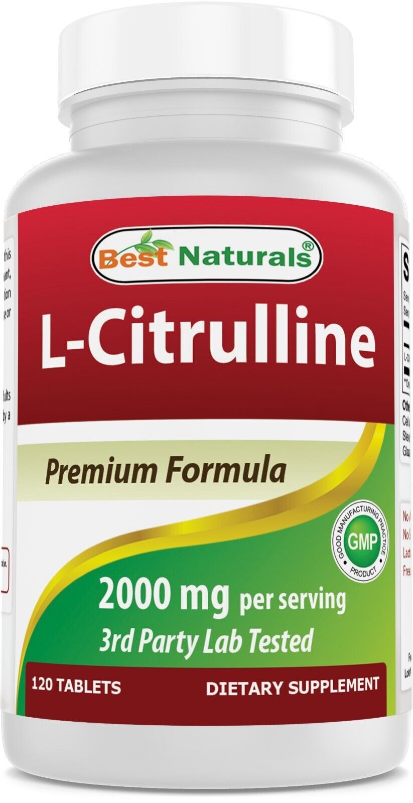Best Naturals L Citrulline 2000mg Non GMO Gluten Free 120 Tablets Pack