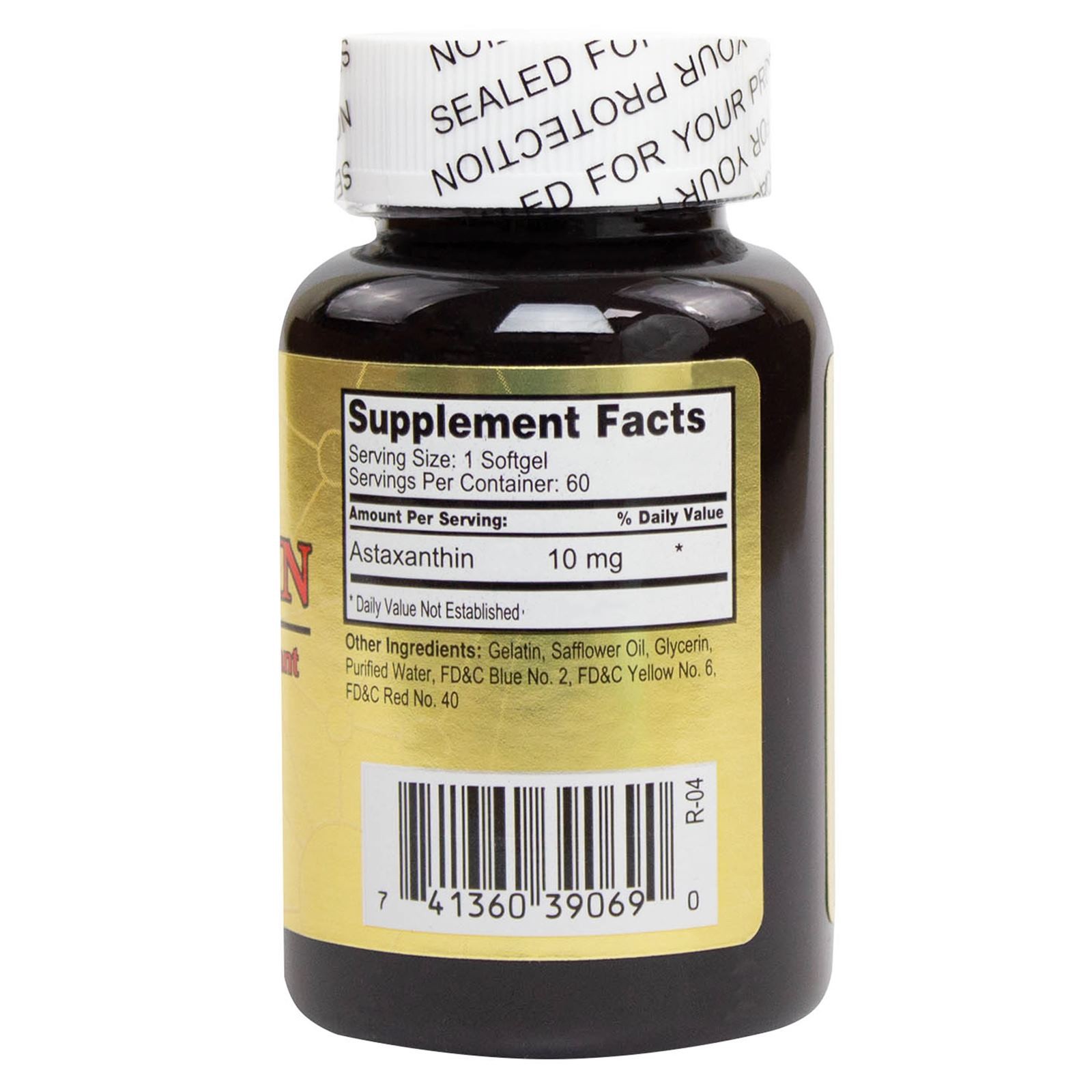 Astaxanthin 10 mg 60 Softgels Powerful Cartenoid Antioxidant