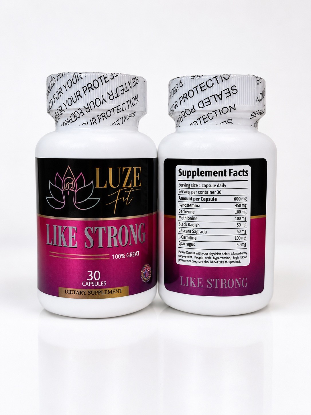 Luze Fit Like Strong & Gold Pass Dietary Supplement 30 Capsules Each (2 Pack)