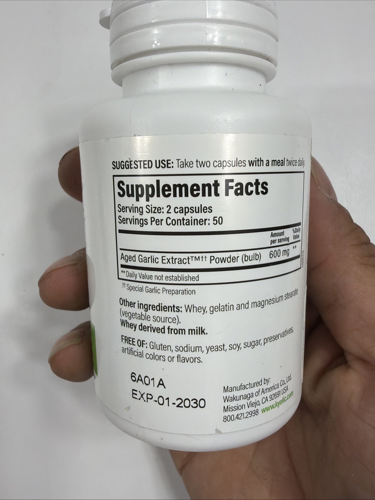 Kyolic Aged Garlic Extract-Cardiovascular Health- Formula 100 Capsules 10/28