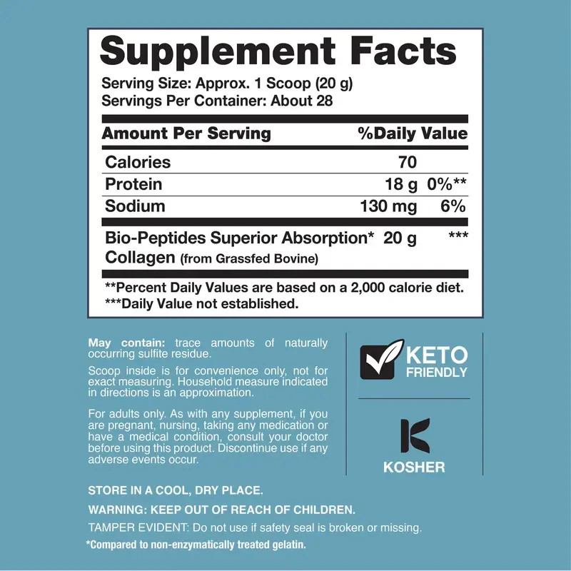 NeoCell Collagen Peptides Powder 20oz – Grassfed Protein Supplement – Advanced w