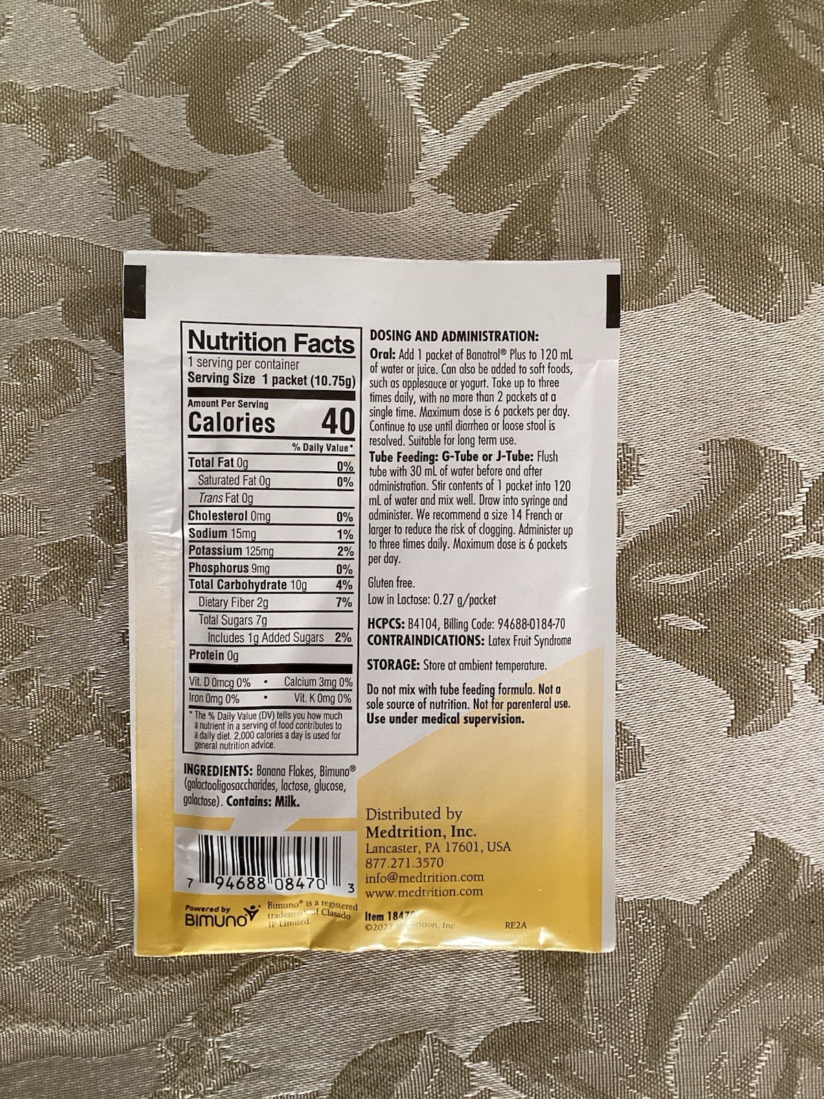 Banatrol Plus Oral Supplement Banana 10.75 Gram Packets – Box Of 75 Packets