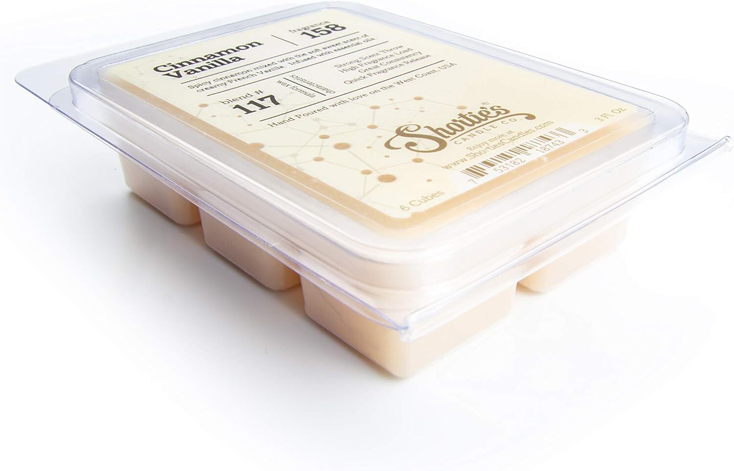 Shortie’s Candle Company Cinnamon Vanilla Wax Melts Multi Pack – Beige