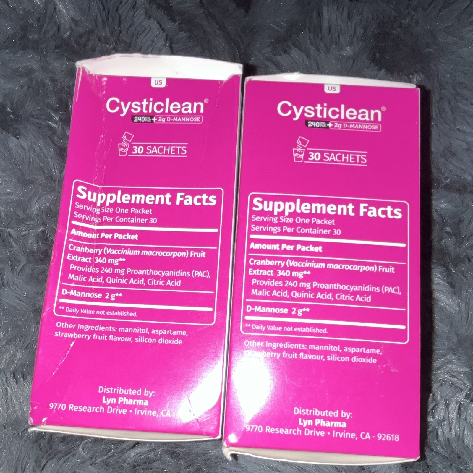 Vita Green Cysticlean Urinary Tract Health 30 Sachets Cranberry D-Mannose 2 pack