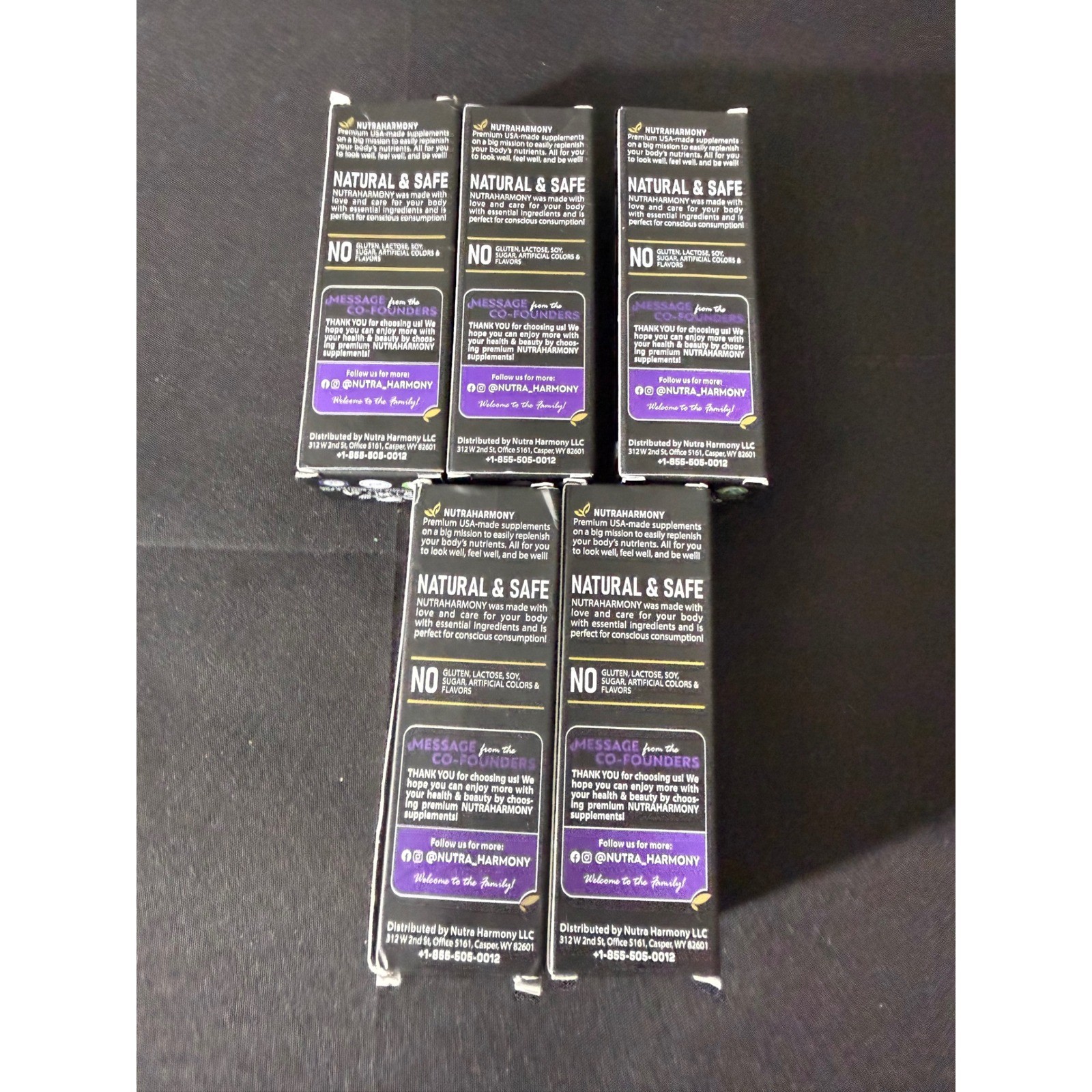 Nutra Harmony Biotin Collagen 5 Pack 2oz Bottle New Hair Skin Nail Support Drops