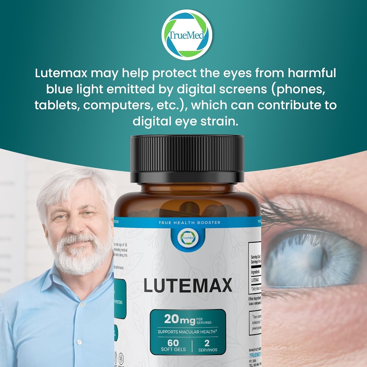 Lutemax 20mg Supplement Supports Macular Health Vision Clarity 60 Softgels