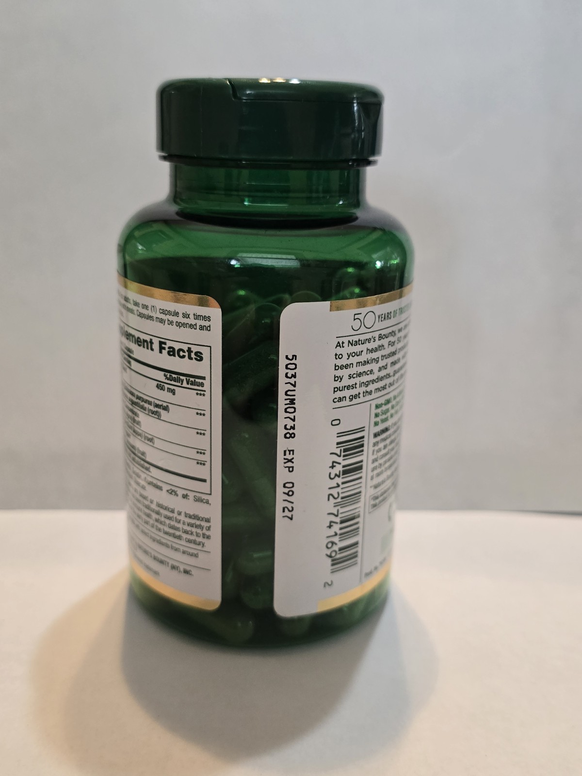 Nature’s Bounty Echinacea & Goldenseal Dietary Supplement 450mg 100 Caps 09/2027