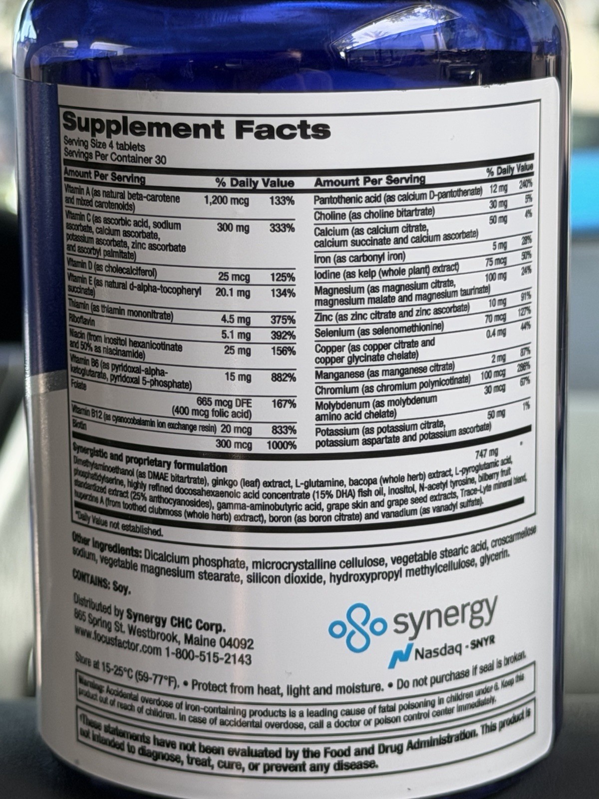 Focus Factor Extra Strength Memory Focus Support Multivitamin 120 Tablets
