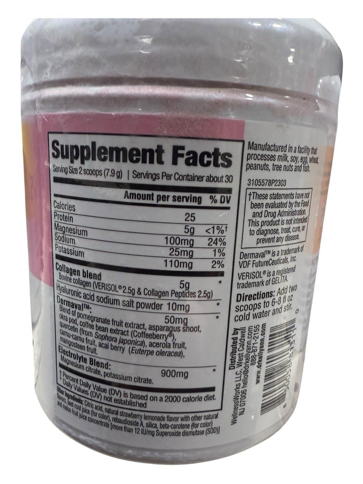 NEW Dr. Kellyann Strawberry Lemonada Collagen Beauty Drink5G Drink 8.36 oz 08/27
