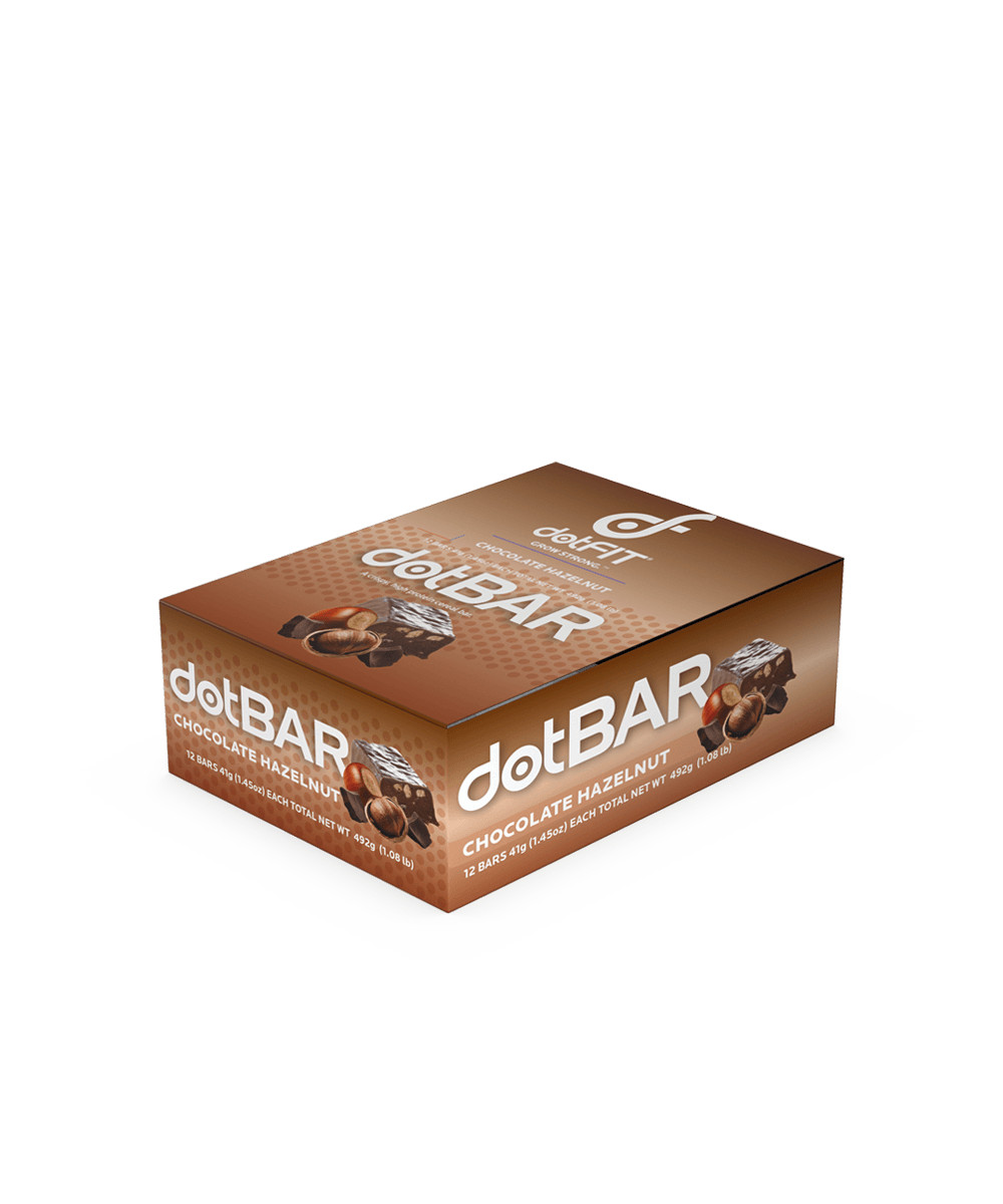 DotFit Chocolate Hazelnut dotBAR Small Batches Quality Fresh Vegan 12x41g NEW