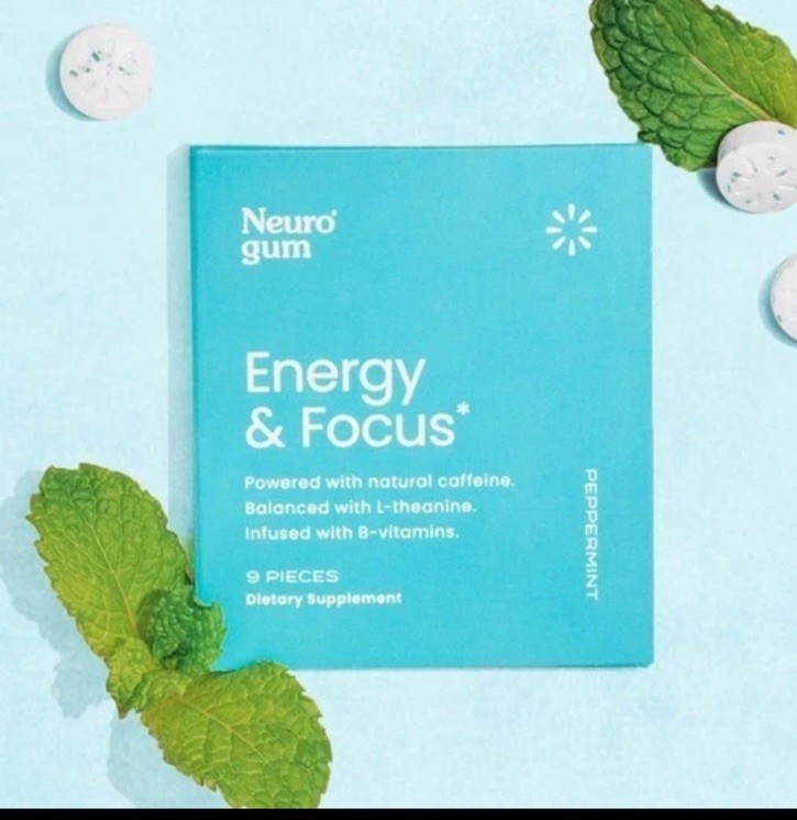 Neuro Mint Gum Boost Energy & Focus Caffeine Gum 2 Pack – 18 Peices