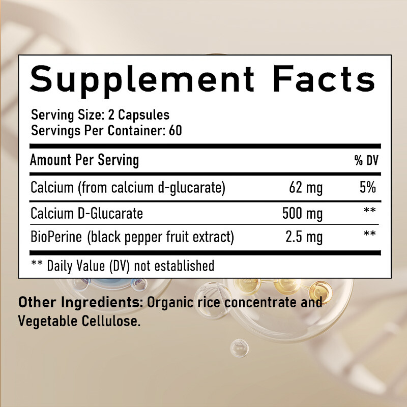 Calcium D-Glucarate Supplement Balance Body Cells Health,Support Liver Health