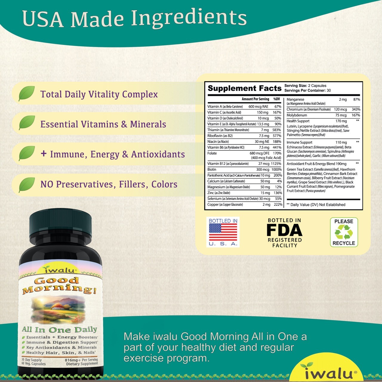 Best Multivitamin For Men Over 40, iwalu (Official) *SHIPS FREE – USA MADE