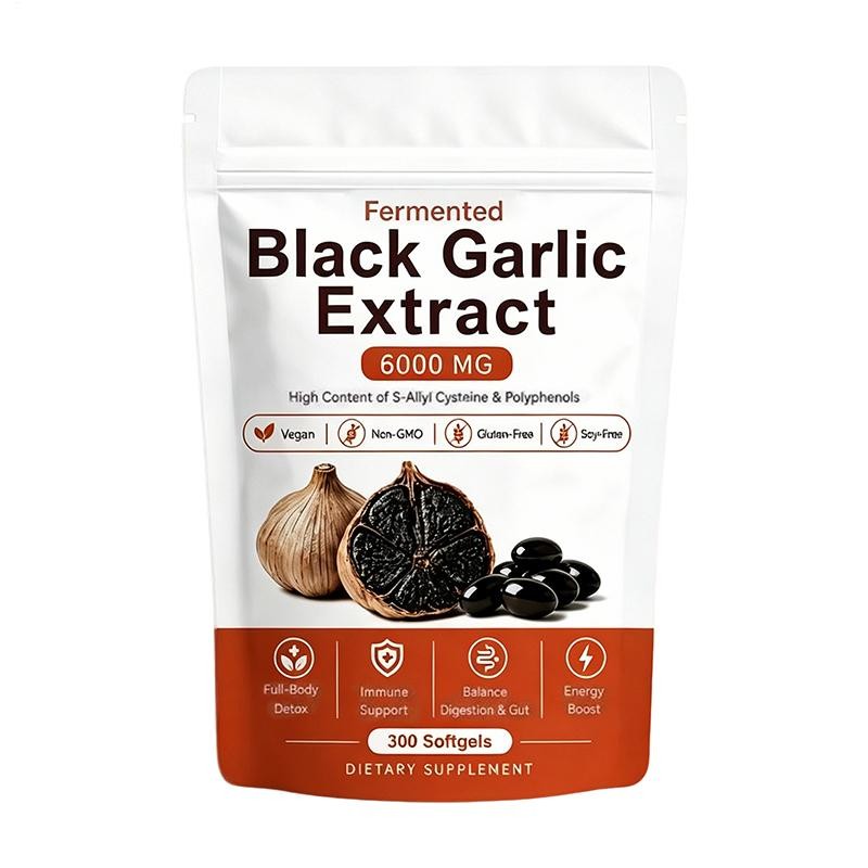 2 X Black Garlic Extract Softgels 300ct, Odorless Vegan Non-GMO Supplement