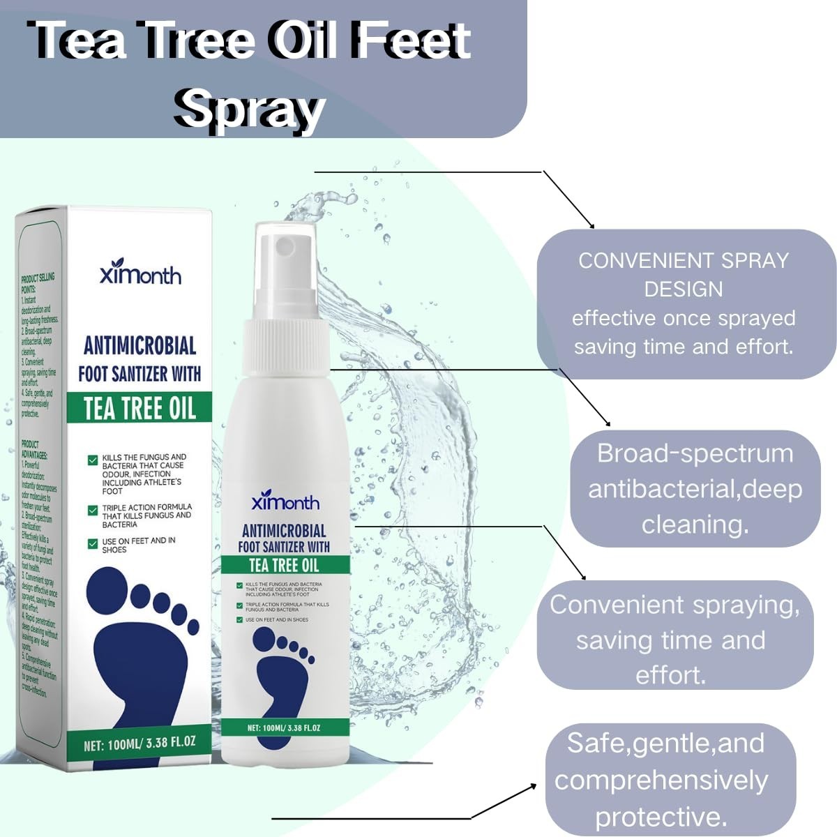 Foot spray with tea tree serum, tea tree serum foot spray, feet keeps & shoes fr