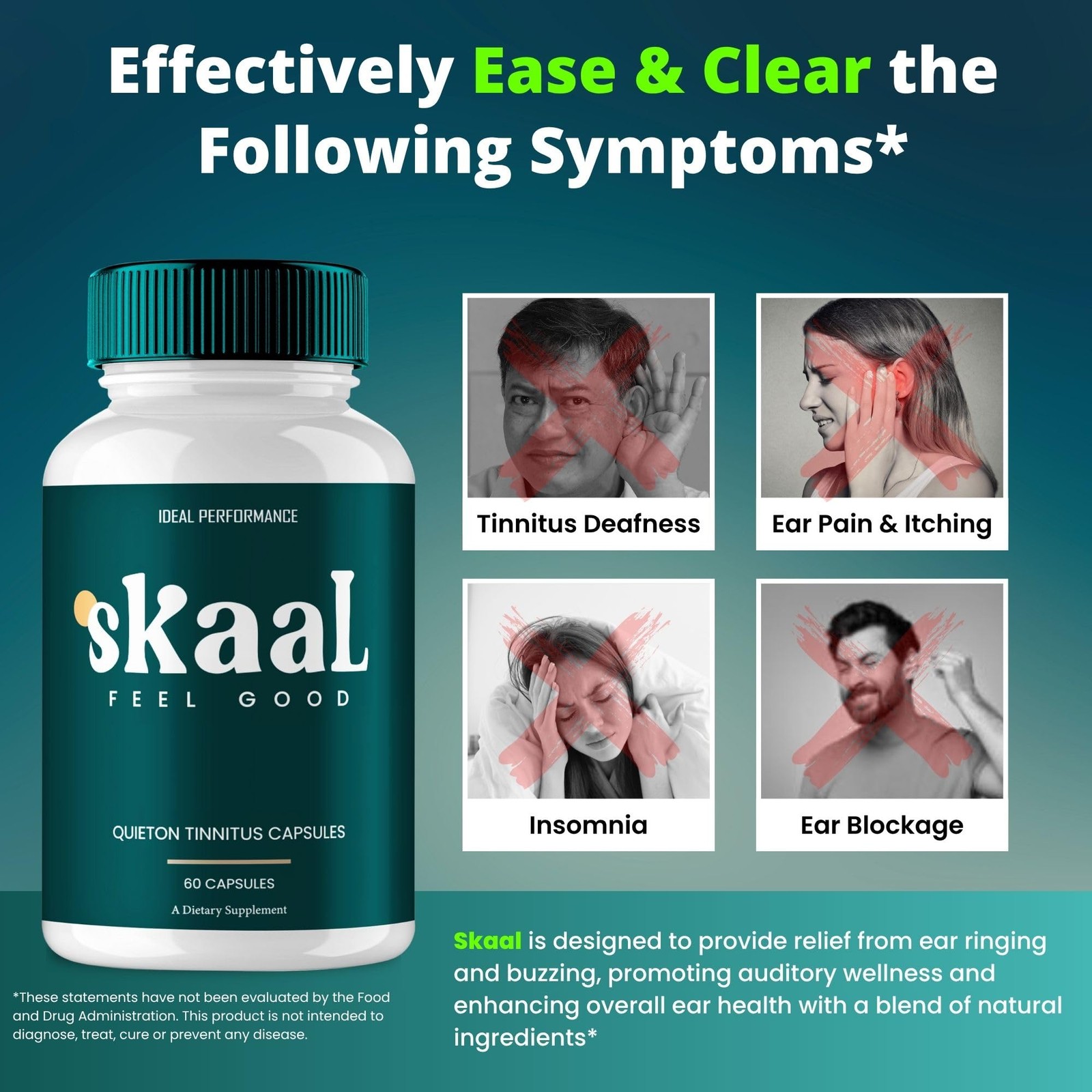 SkaalTinnitus Skaal Tinnitus Relief Supplement – 300 Capsules (5 Pack)