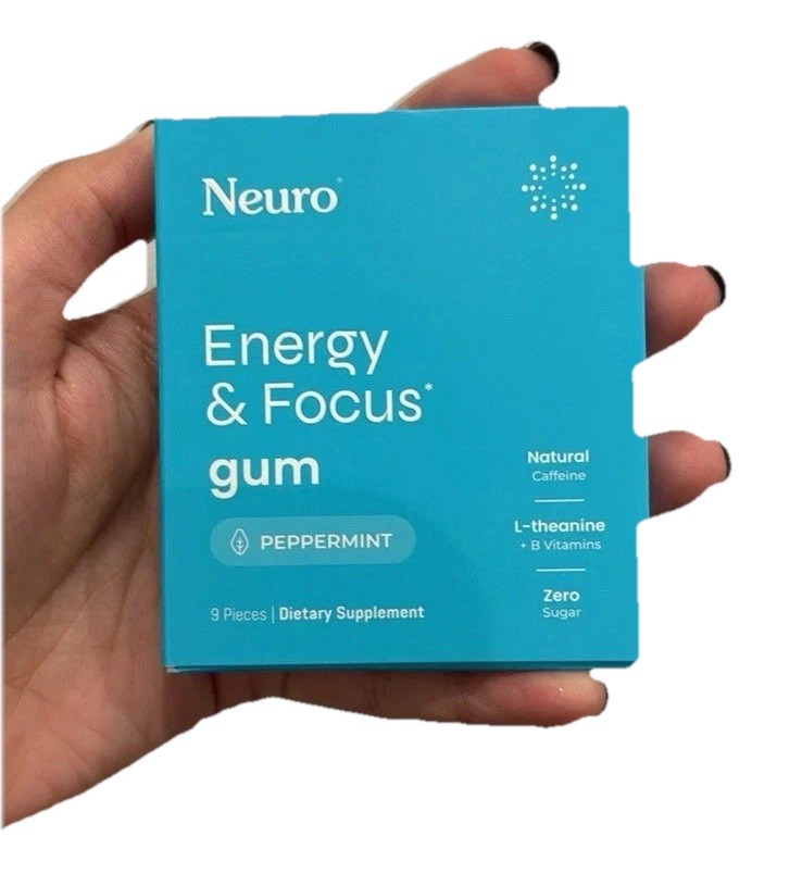 Neuro Energy & Focus Gum – Peppermint Flavor – 9 Pieces – New Sealed