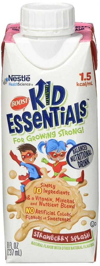 Boost Kid Essentials 1.5 Strawberry Splash 8oz Carton Ages 1-13 Years 360 Cals