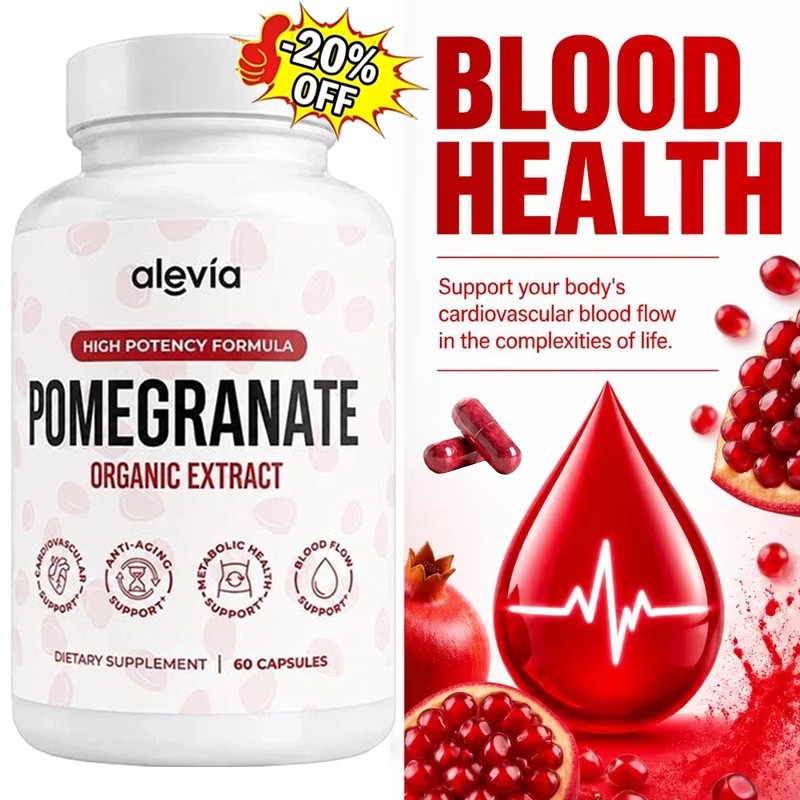 Alevia Pomegranate Capsules 60ct Organic Extract Antioxidant