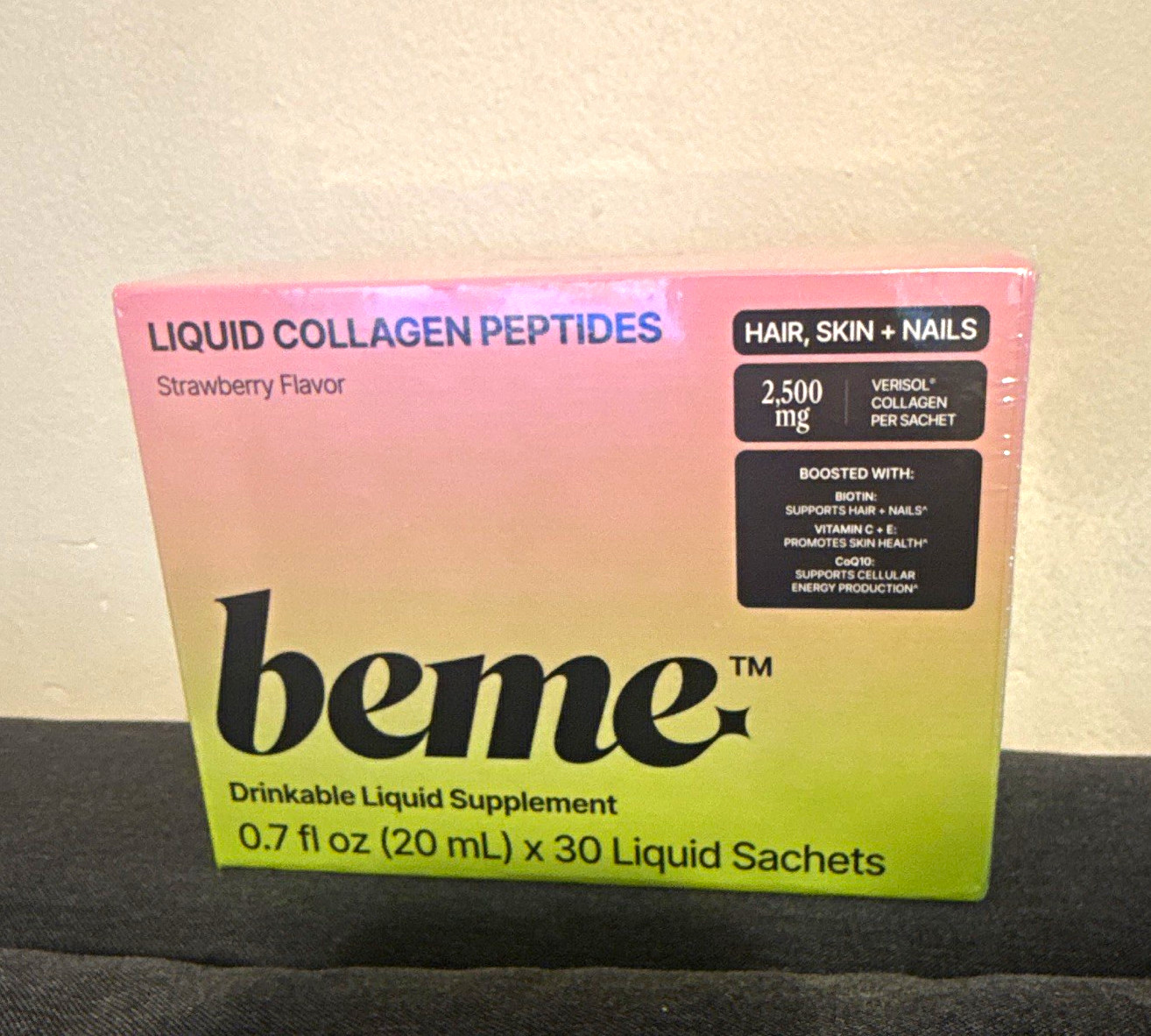 beme Liquid Collagen Peptides Hair Skin Nails 2500mg Strawberry 30 Sachets