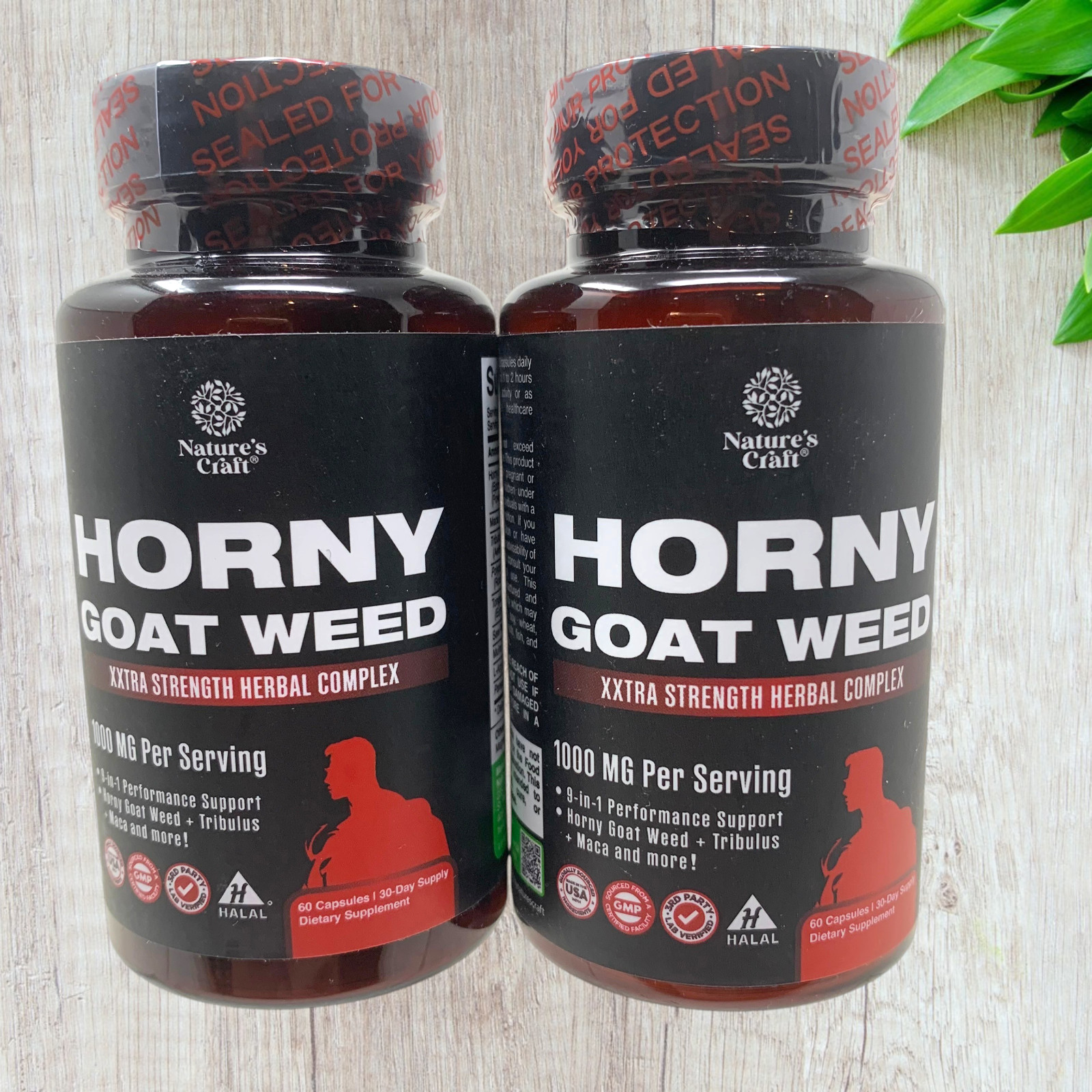 Lot 2 Nature’s Craft Horny Goat Weed 1000mg Herbal Complex 60 Caps Sealed READ