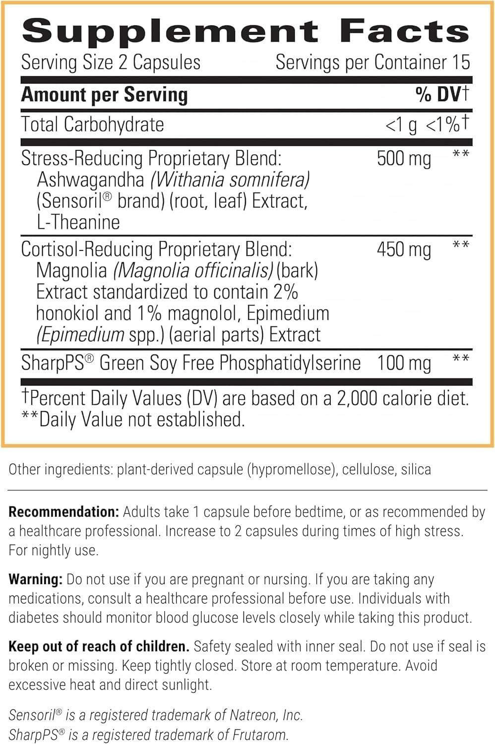 Integrative Therapeutics Cortisol Manager Allergen-Free 30 Count (Pack of 1)