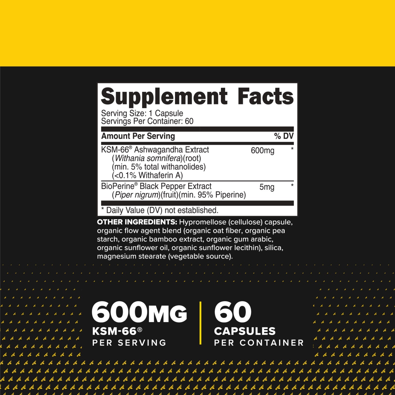 PrimaForce KSM-66 Ashwagandha Root Extract 600mg, 60 Capsules