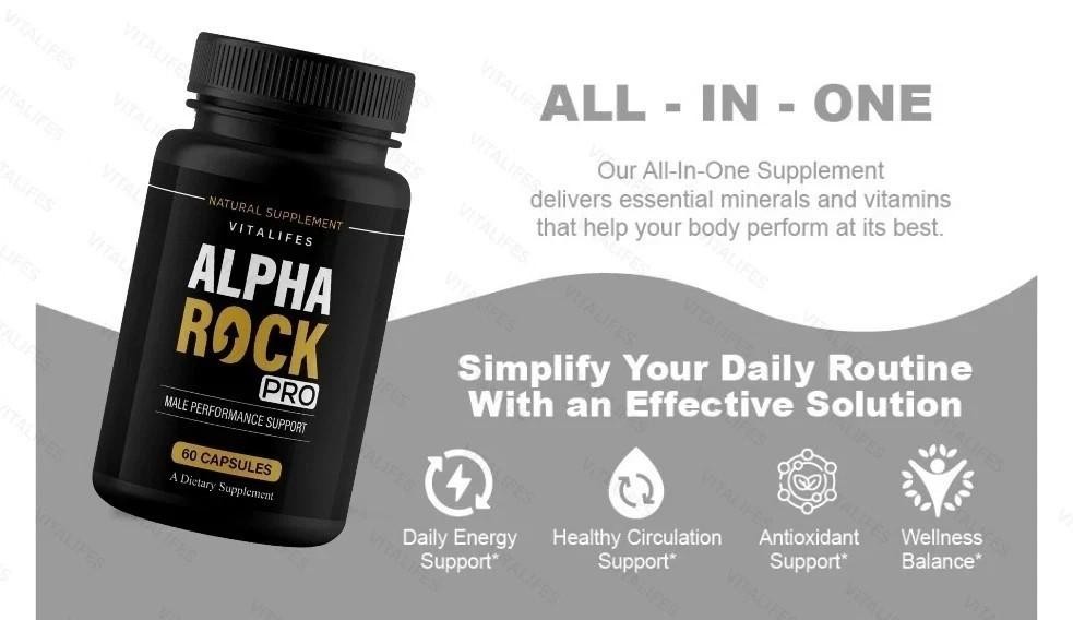 (3 Pack) Alpha Rock Pro Pills, Alpha Rock Performance Supplement (180 Capsules)