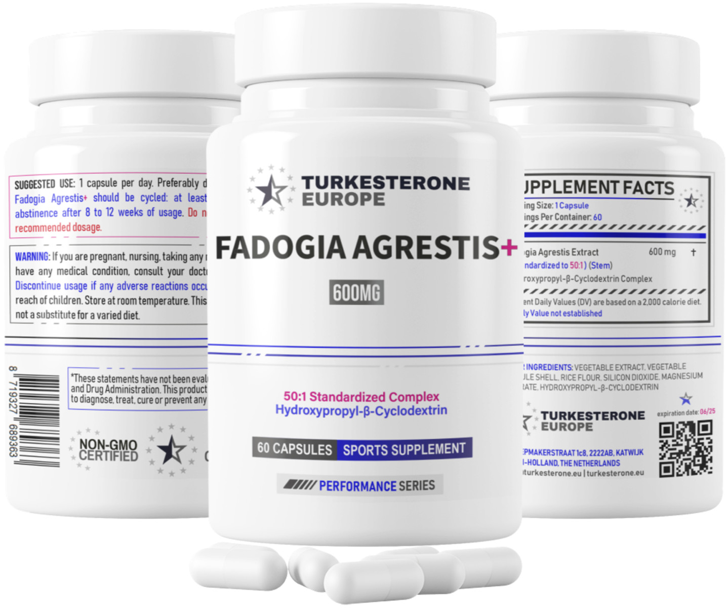 3 Pack – Fadogia Agrestis 50:1 Hydroxypropyl-β-Cyclodextrin Complex (600mg)