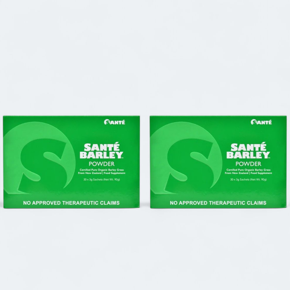 Sante Barley New Zealand Organic Barley Grass Powder 30bags, Exp 12/27 Set of 2