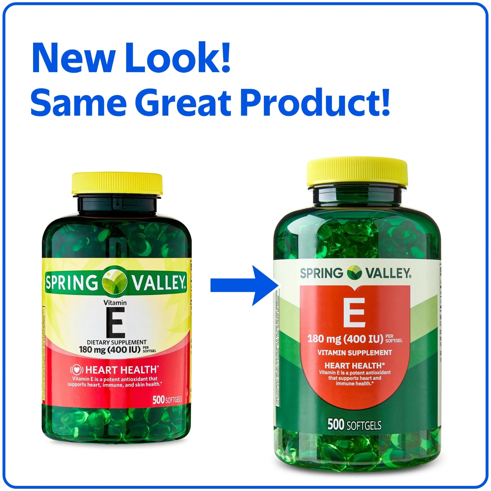 Spring Valley Vitamin E 180 mg (400 IU) Dietary Supplement, 500 Softgels