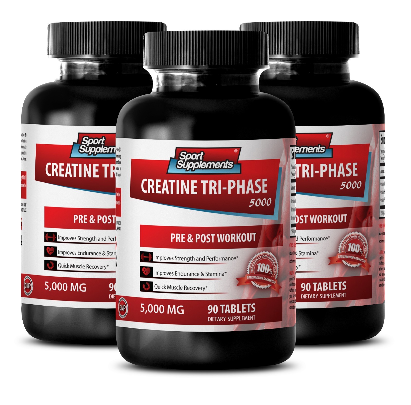 Muscle Supplements – Creatine Tri-Phase 5000mg – Recover After Tough Workout 3B