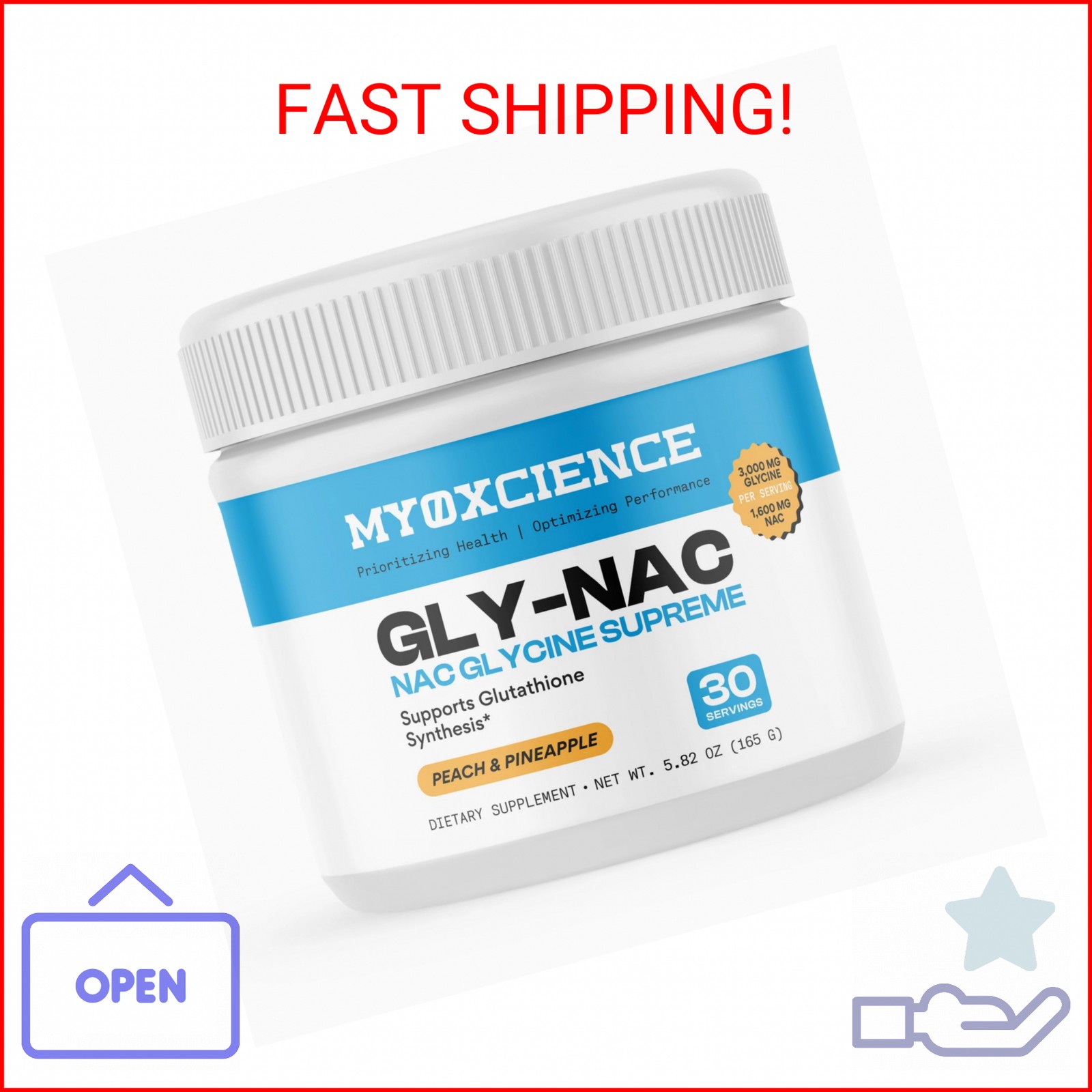 MYOXCIENCE NAC Glycine Supreme | N-Acetyl-L-Cysteine, Glycine, and Taurine Combi