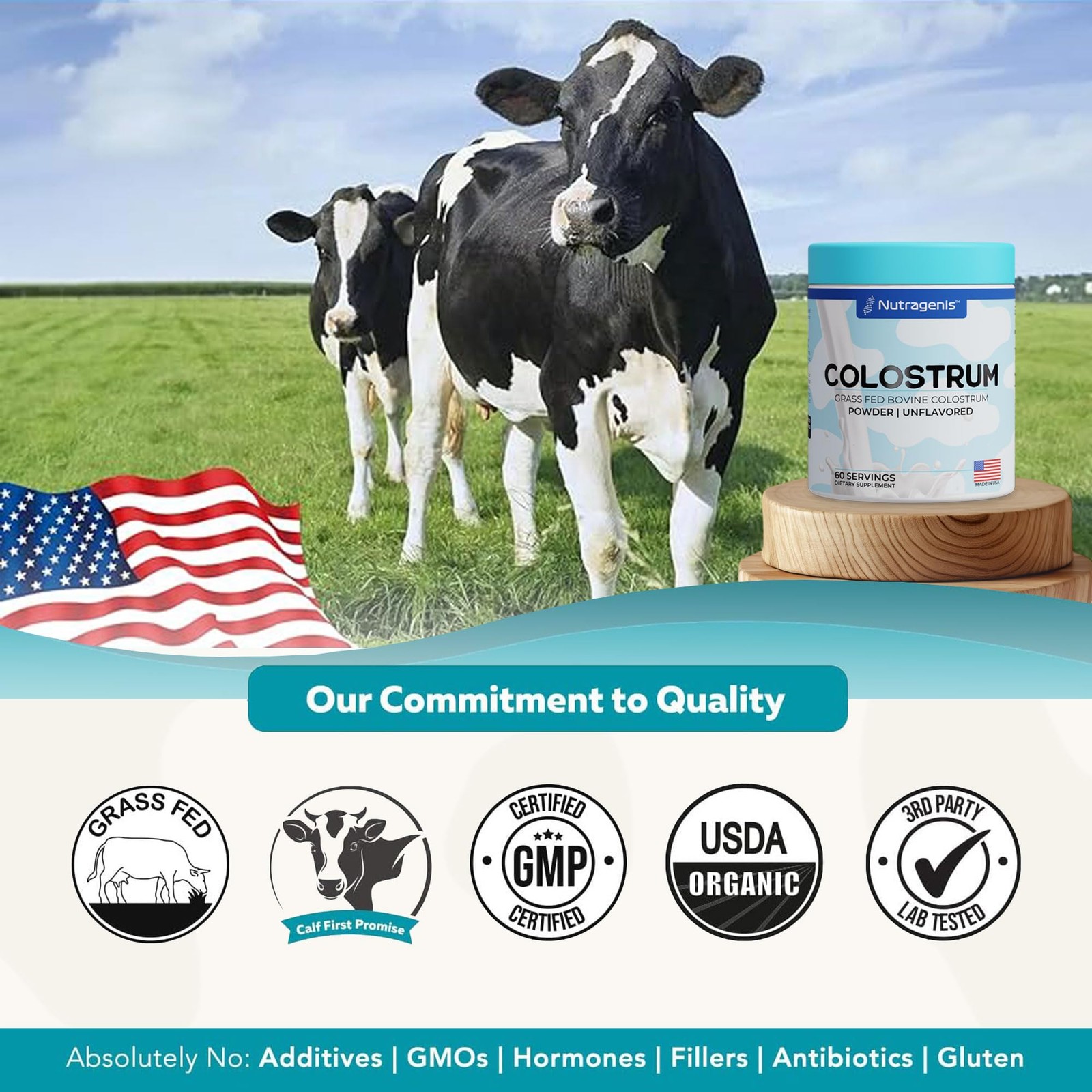 Colostrum™ Premium Powder for Gut Health, 4.23 Ounce (Pack of 1), White