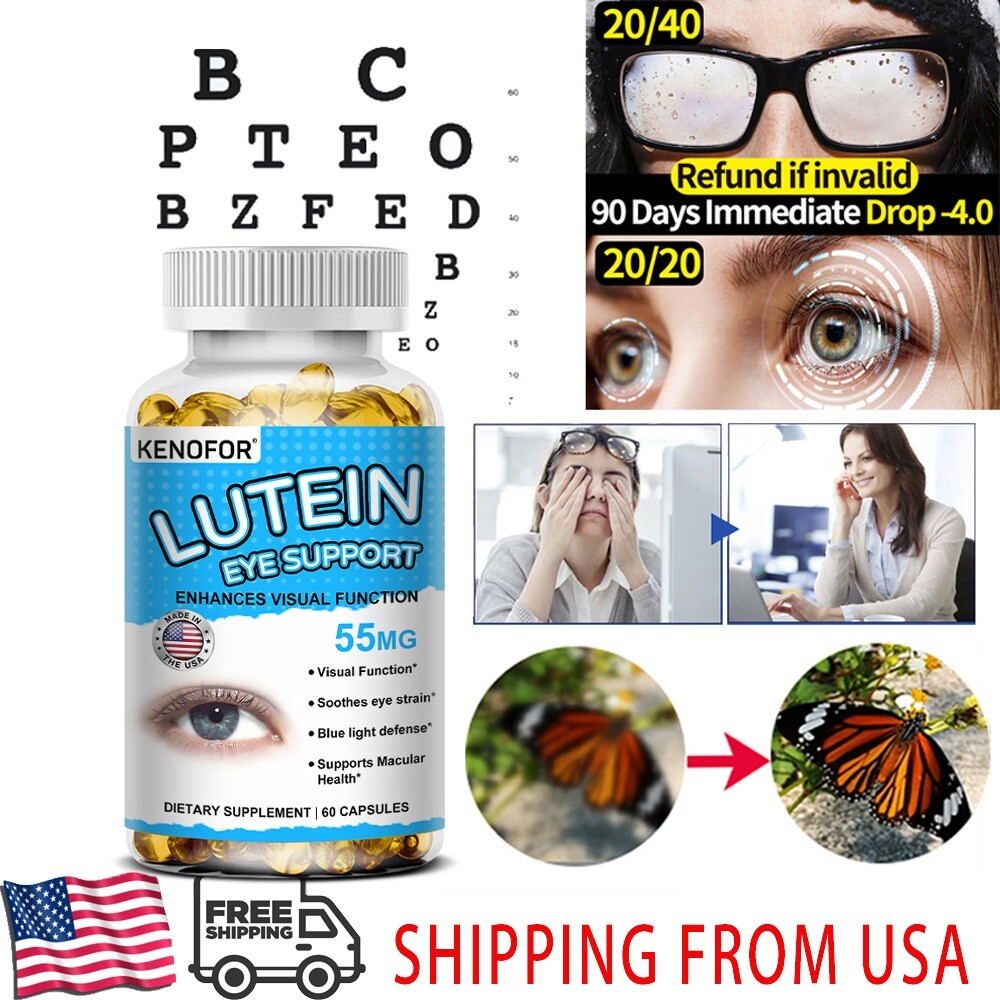 Lutein and Zeaxanthin Capsules 55mg – Premium Eye Protection Formula 60 Caps