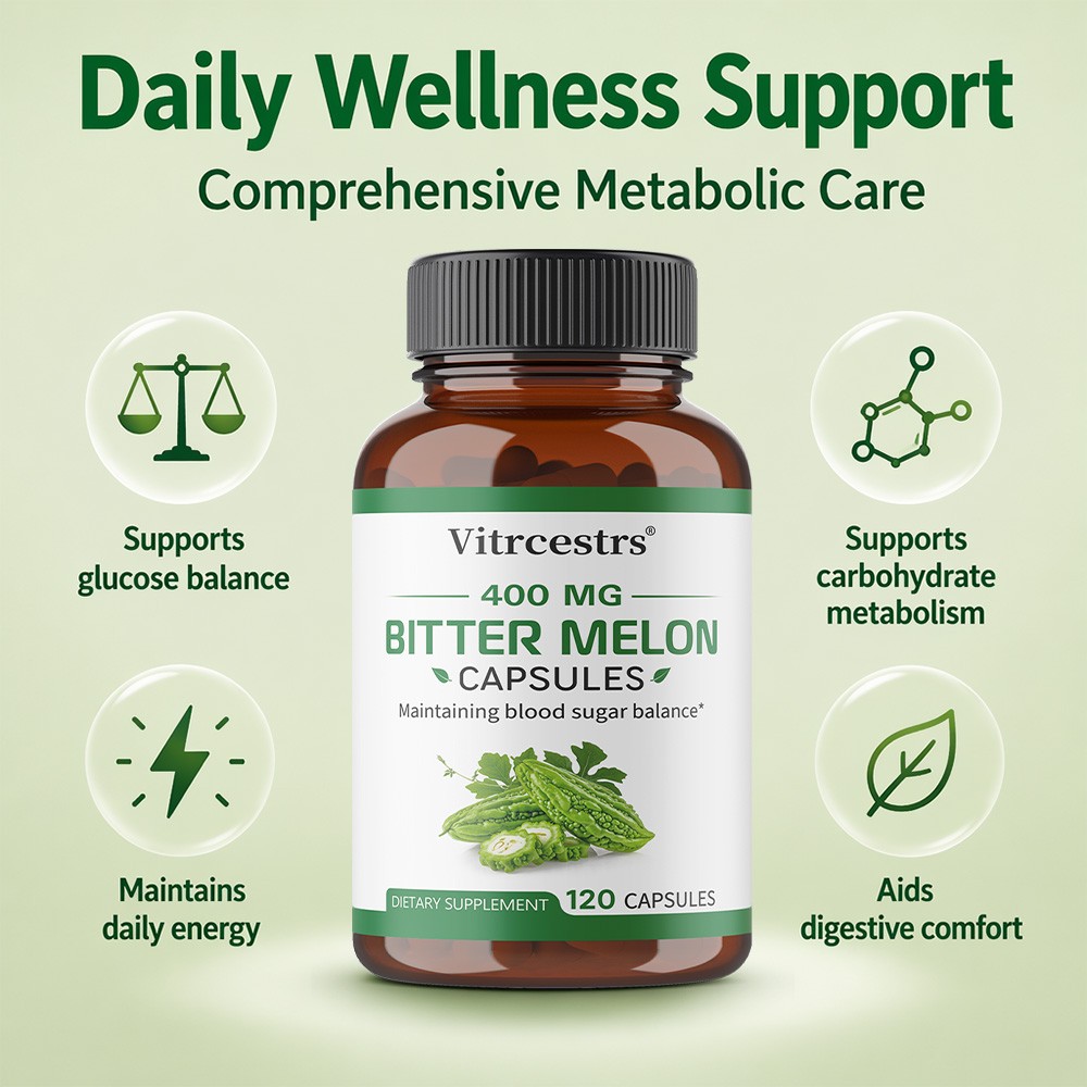 400mg Bitter Melon Cap for Healthy Glucose & Metabolic Energy&Digestive,30~120CT