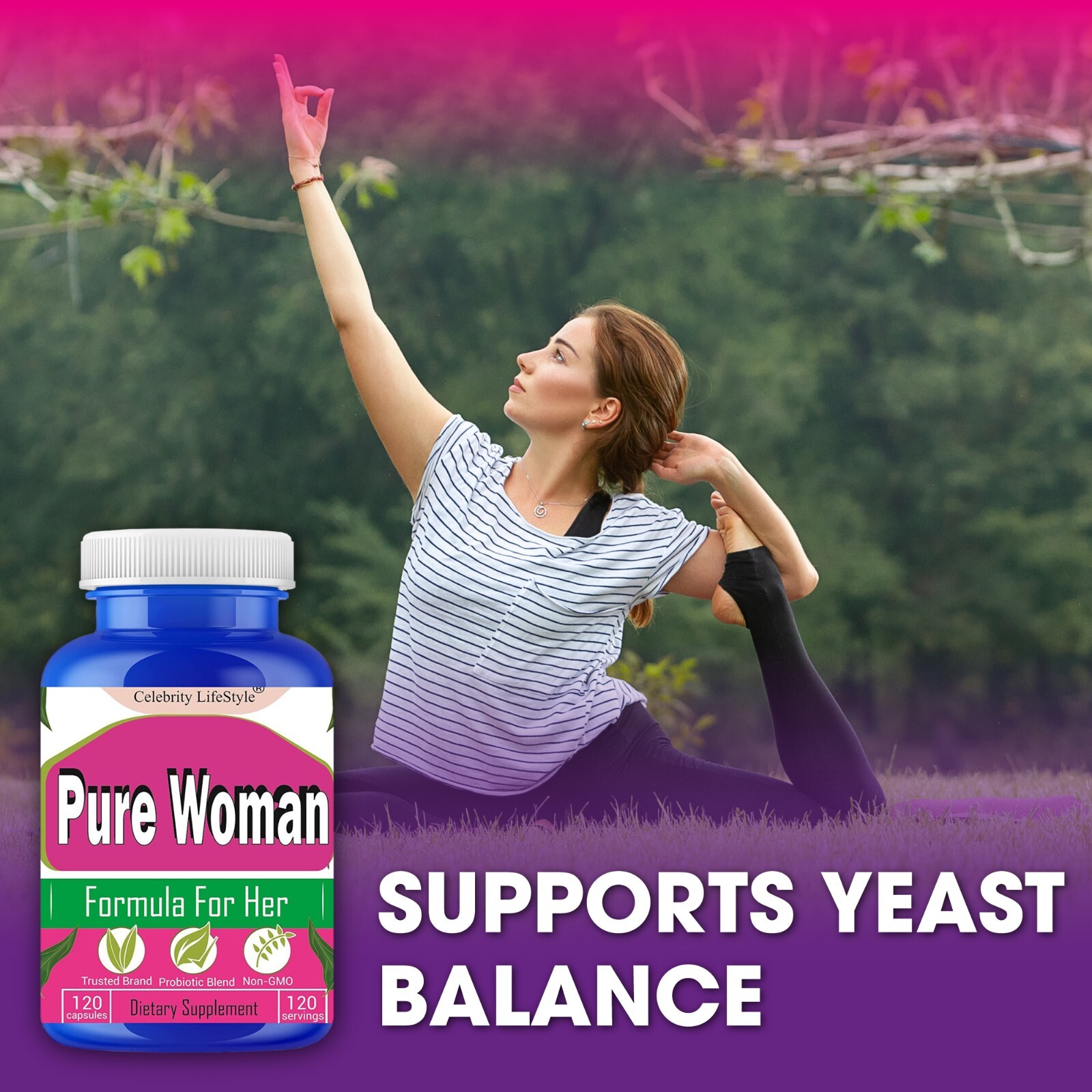 Her Essence Vaginal Support, Female Odor Control, Prebiotics & Probiotics Pills
