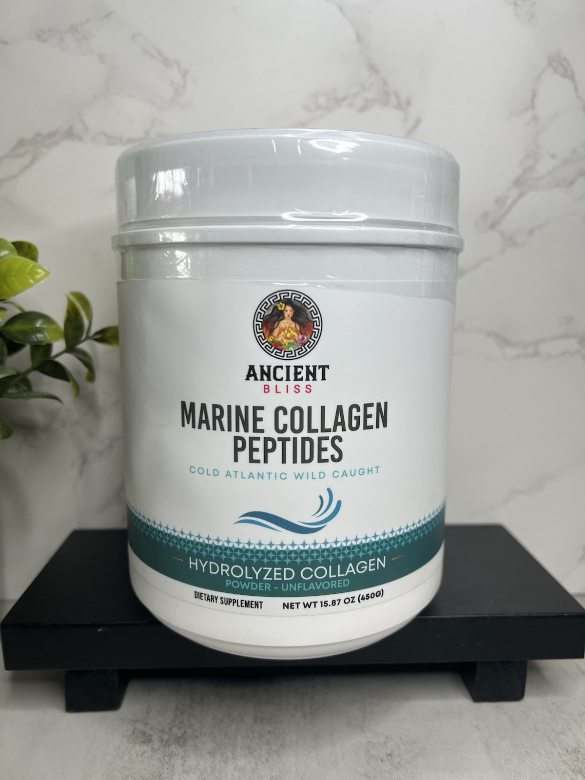 Ancient Bliss Marine Collagen Peptides Powder Unflavored 15.87oz Exp 07/28
