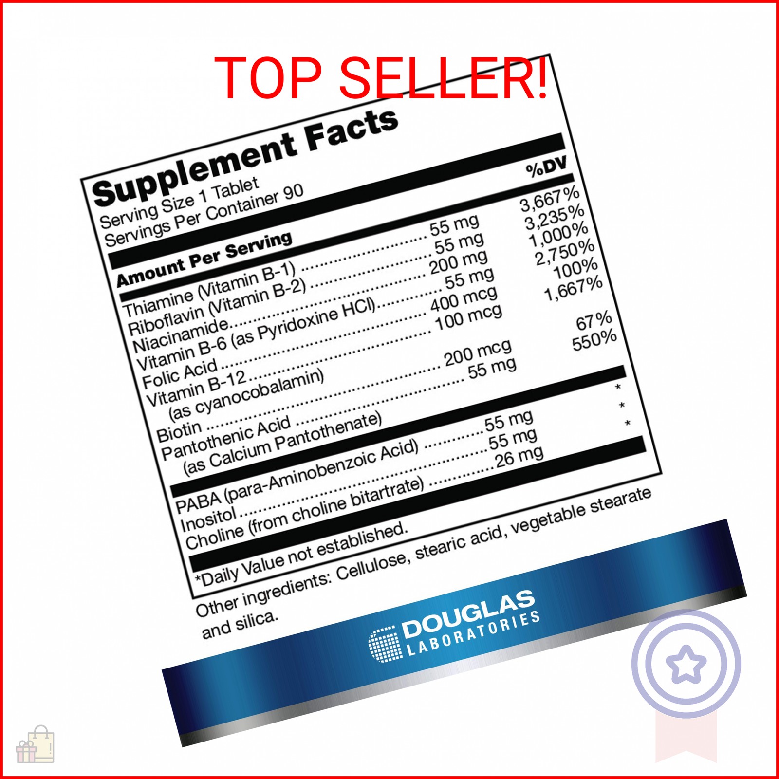 Douglas Laboratories Stress-B-Plus | Comprehensive B Vitamin Complex | 90 Tablet