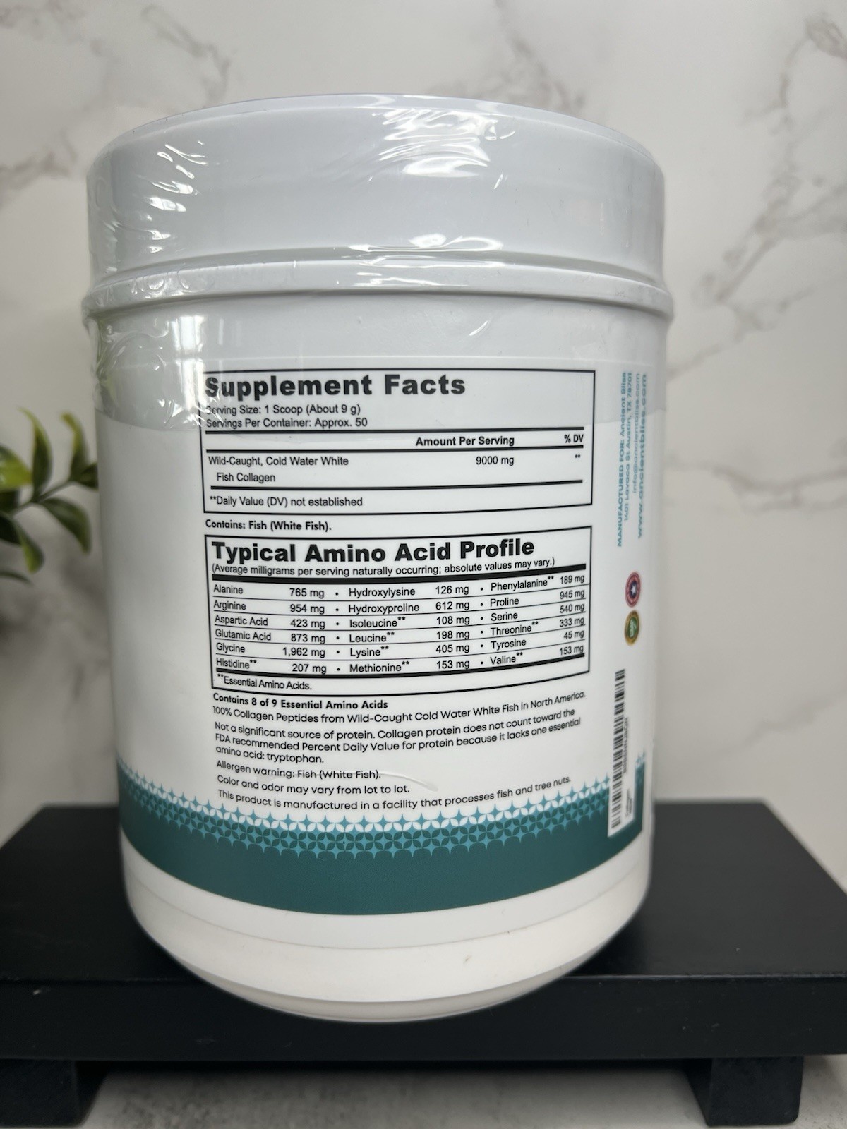 Ancient Bliss Marine Collagen Peptides Powder Unflavored 15.87oz Exp 07/28