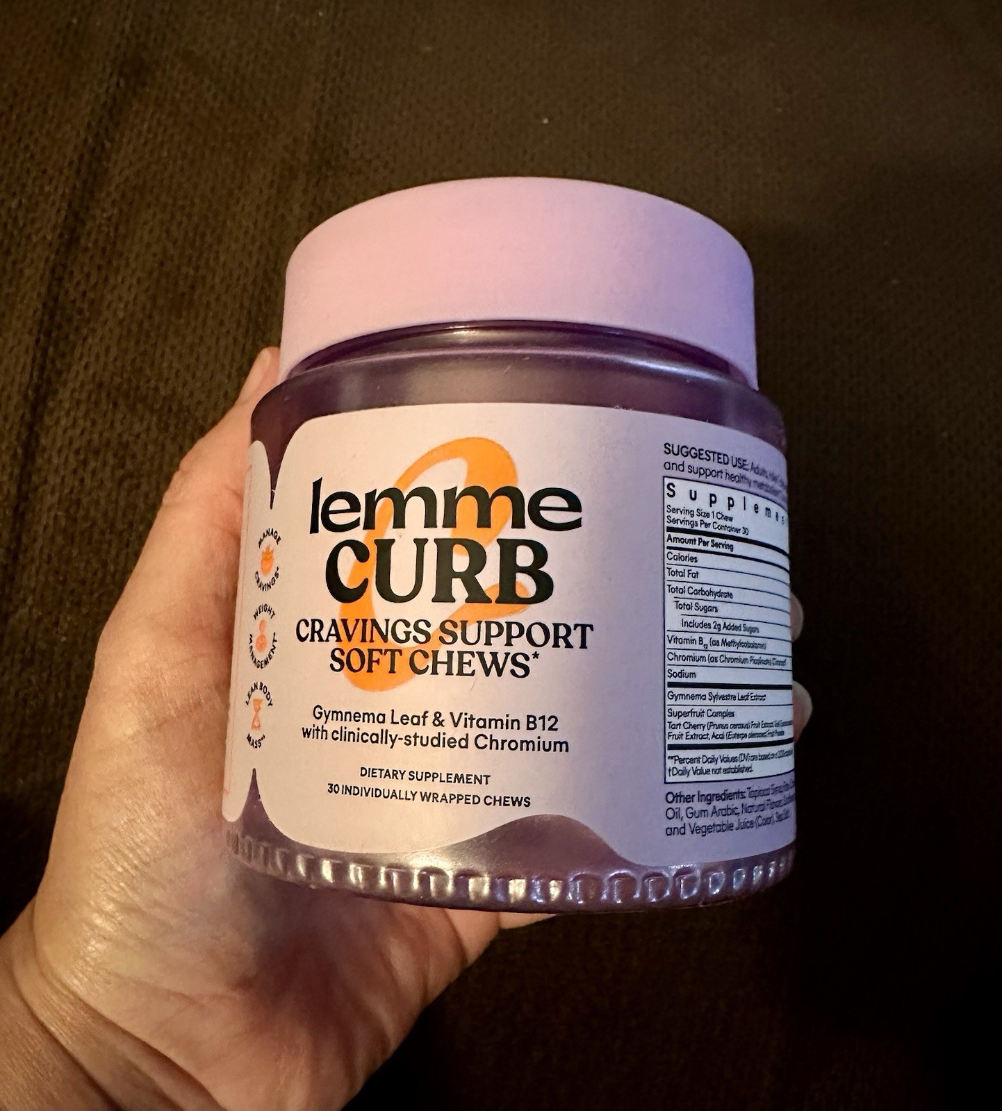 Lemme Curb Cravings Support Soft Chews, 30 Count, Exp 6/2027